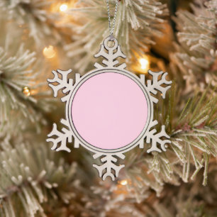Breast cancer awareness light pink cute snowflake pewter christmas ornament