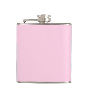 Breast cancer awareness light pink solid colour hip flask