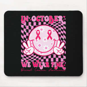 Breast Cancer Awareness Men Women Kids Support Squ Mouse Pad