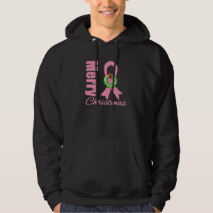 Breast Cancer Awareness Merry Christmas Ribbon Hoodie