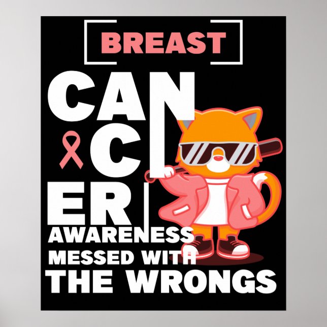 Breast Cancer Awareness Messed With The Wrongs , C Poster (Front)
