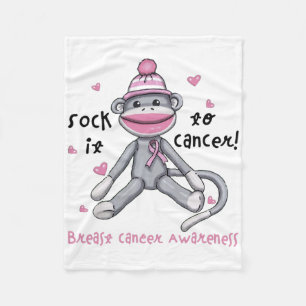 Breast Cancer Awareness Monkey Sock It To Cancer Fleece Blanket