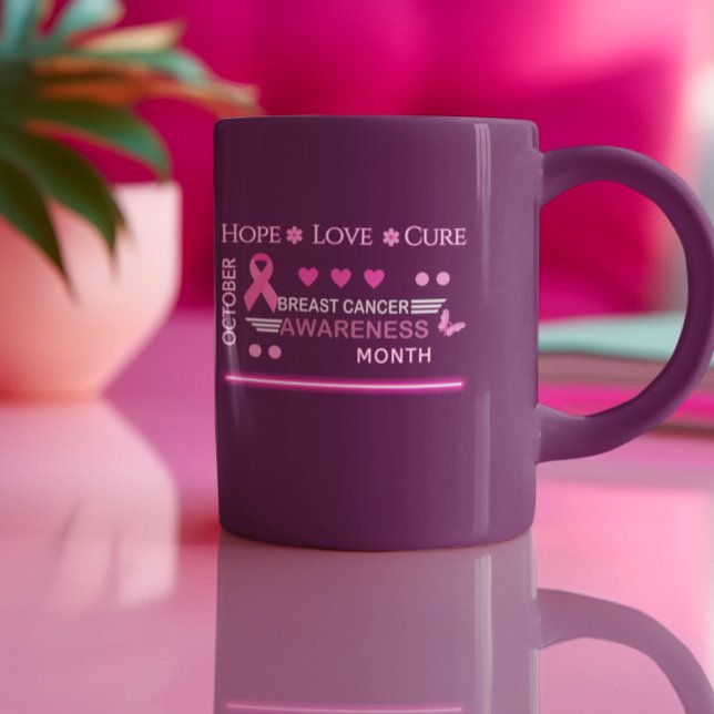 Breast Cancer Awareness Month Design Two-Tone Coffee Mug (Creator Uploaded)