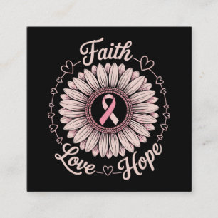 Breast Cancer Awareness Month Faith Hope Cure Enclosure Card