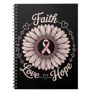 Breast Cancer Awareness Month Faith Hope Cure Notebook