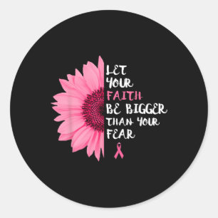 Breast Cancer Awareness Month Flower Pink Ribbon W Classic Round Sticker