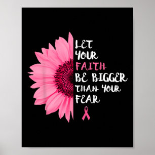 Breast Cancer Awareness Month Flower Pink Ribbon W Poster