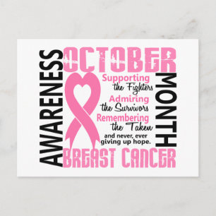 Breast Cancer Awareness Month Heart 1.5 Postcard
