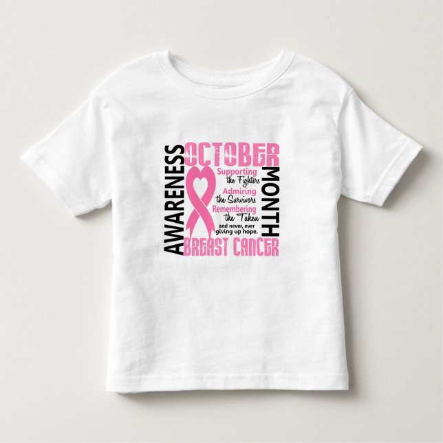 Breast Cancer Awareness Month Heart 1.5 Toddler T-Shirt (Front)