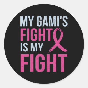 Breast Cancer Awareness Month My Gami's Fight Is M Classic Round Sticker