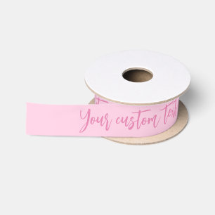 Breast cancer awareness month pink custom script satin ribbon