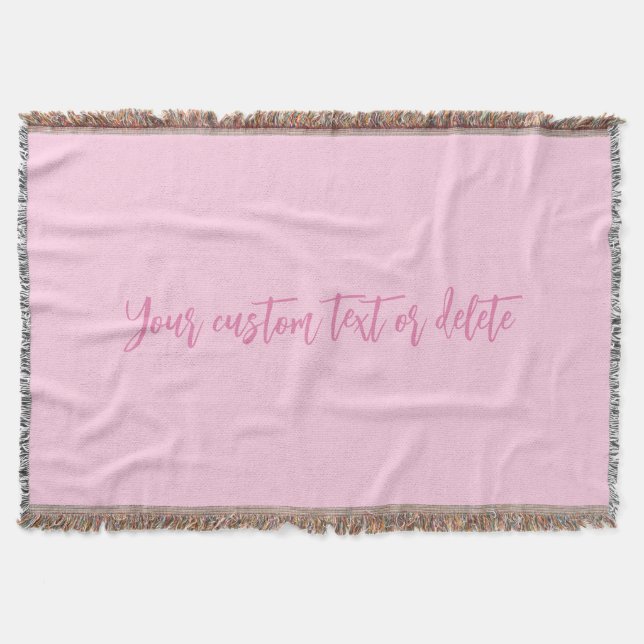 Breast cancer awareness month pink custom script throw blanket (Front)