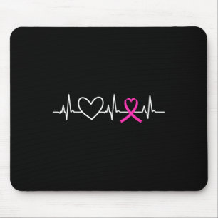 Breast Cancer Awareness Month Pink Ribbon Heartbea Mouse Pad