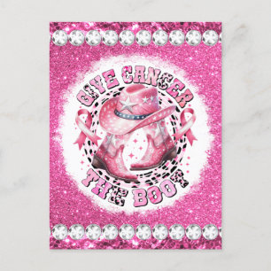 Breast cancer awareness month survivor pink woman postcard