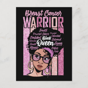 Breast cancer awareness month survivor warrior bla holiday postcard