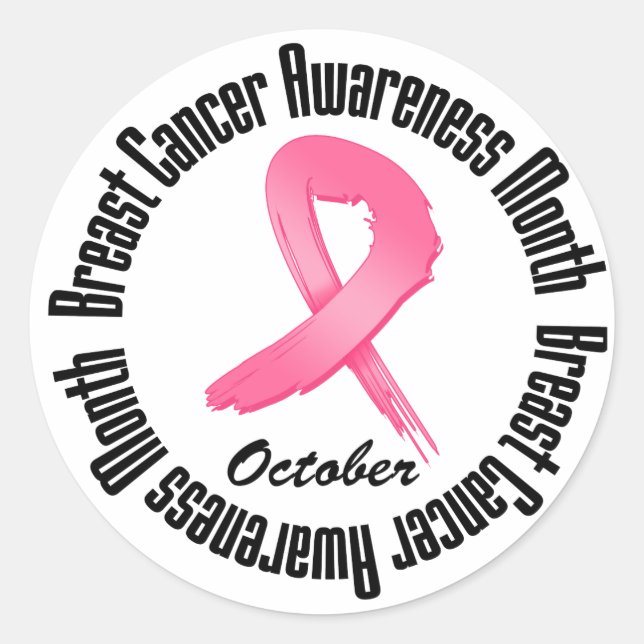 Breast Cancer Awareness Month v5 Classic Round Sticker (Front)