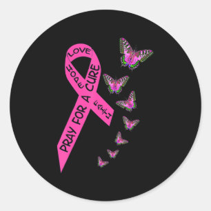 Breast Cancer Awareness Month Women Religious Butt Classic Round Sticker