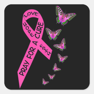 Breast Cancer Awareness Month Women Religious Butt Square Sticker