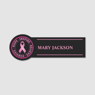 Breast cancer awareness name tag