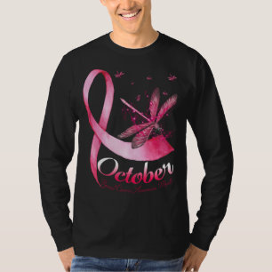 Breast Cancer Awareness October Ribbon Dragonfly T-Shirt