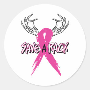 Breast Cancer Awareness Outfit Save A Rack  Classic Round Sticker