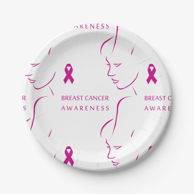 Breast cancer awareness paper plate (Front)
