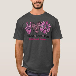 Breast Cancer Awareness Peace Love Cure Sunflower T-Shirt