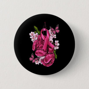 Breast Cancer Awareness Pink Boxing Gloves Pink Ri 6 Cm Round Badge