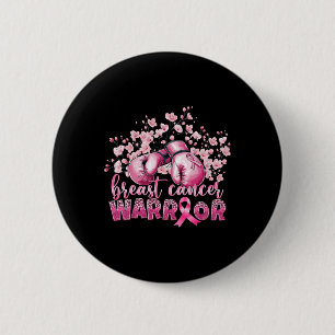 Breast Cancer Awareness Pink Boxing Gloves Warrior 6 Cm Round Badge