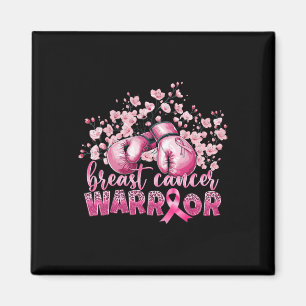 Breast Cancer Awareness Pink Boxing Gloves Warrior Magnet
