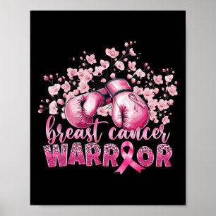 Breast Cancer Awareness Pink Boxing Gloves Warrior Poster