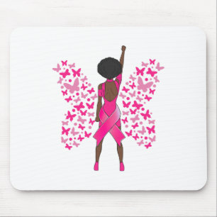 Breast Cancer Awareness Pink Butterflies African A Mouse Pad