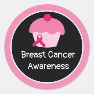 Breast Cancer Awareness  Pink  Cup Cake Classic Round Sticker