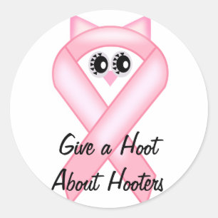 Breast Cancer Awareness - Pink Owl Ribbon Stickers
