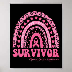Breast Cancer Awareness Pink Rainbow Breast Cancer Poster