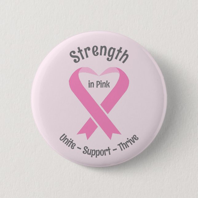 Breast Cancer Awareness Pink Ribbon 6 Cm Round Badge (Front)