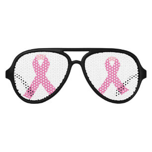 Breast cancer awareness pink ribbon aviator sunglasses