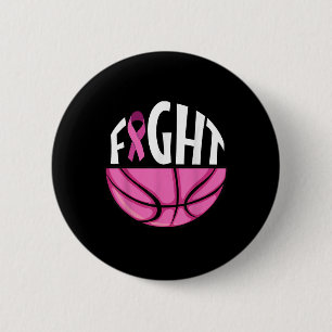 Breast Cancer Awareness Pink Ribbon Basketball Tea 6 Cm Round Badge