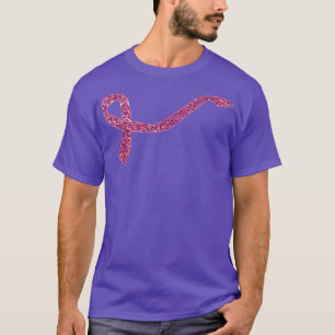 Breast Cancer Awareness Pink Ribbon Bling Glitter  T-Shirt