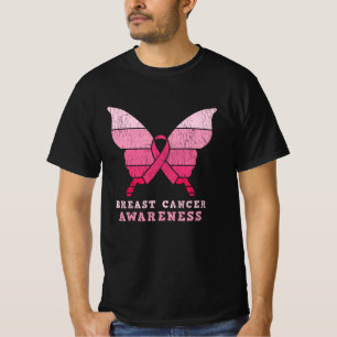 Breast Cancer Awareness Pink Ribbon Butterfly Gift T-Shirt