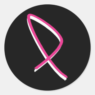 Breast Cancer Awareness Pink Ribbon Classic Round Sticker