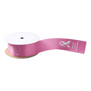 Breast Cancer Awareness Pink Ribbon Corporate Logo Satin Ribbon