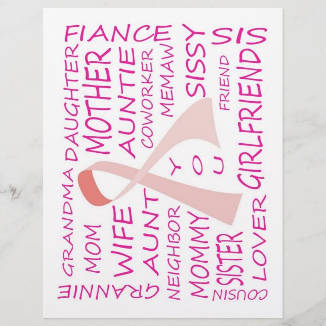 BREAST CANCER AWARENESS PINK RIBBON DESIGN FLYER (Front)