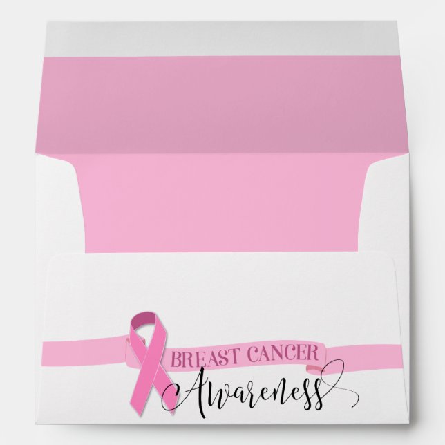 Breast Cancer Awareness Pink Ribbon  Envelope (Back (Bottom))