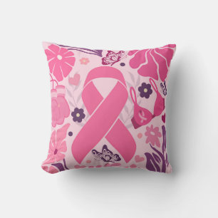 Breast Cancer Awareness Pink Ribbon Fighter Cushion