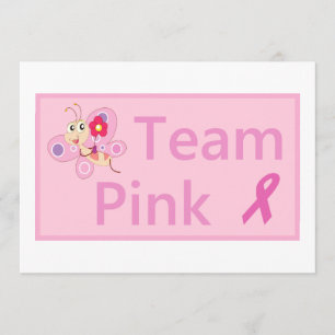 Breast Cancer Awareness pink ribbon invites