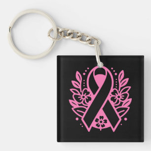 Breast Cancer Awareness Pink Ribbon Key Ring
