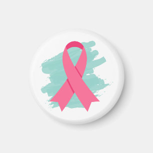 Breast Cancer Awareness Pink Ribbon Logo Magnet