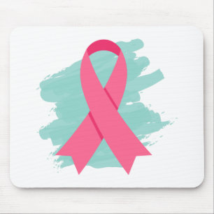 Breast Cancer Awareness Pink Ribbon Logo Mouse Pad