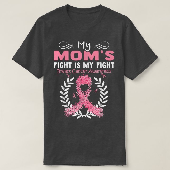 Breast Cancer Awareness Pink Ribbon Mum Daughter W T-Shirt (Design Front)
